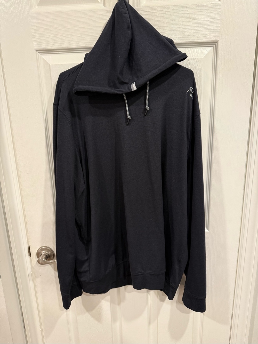 Rhoback Black Hooded Pullover with Subtle Shoulder Logo